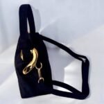 Τσάντα χειρός και χιαστί suede χρώμα μαύρο-TS-1190 - Image 3