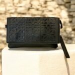 Τσαντάκι φάκελος με δυο λουριά χρώμα Μαύρο-TS-