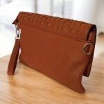 Τσαντάκι φάκελος με δυο λουριά χρώμα Ταμπά-TS-1198 - Image 2