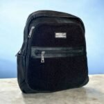 Σακίδιο πλάτης με γούνα χρώμα μαύρο-TS-