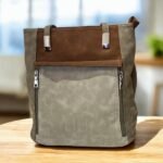 Σακίδιο και τσάντα ώμου δίχωρη soede χρώμα Γκρι/Kαφέ-TS-