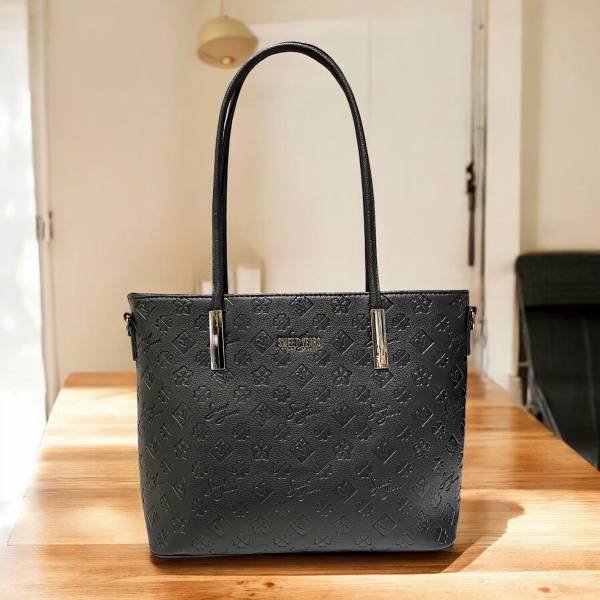 Ευρύχωρη Τσάντα ώμου χρώμα Μαύρο-TS-