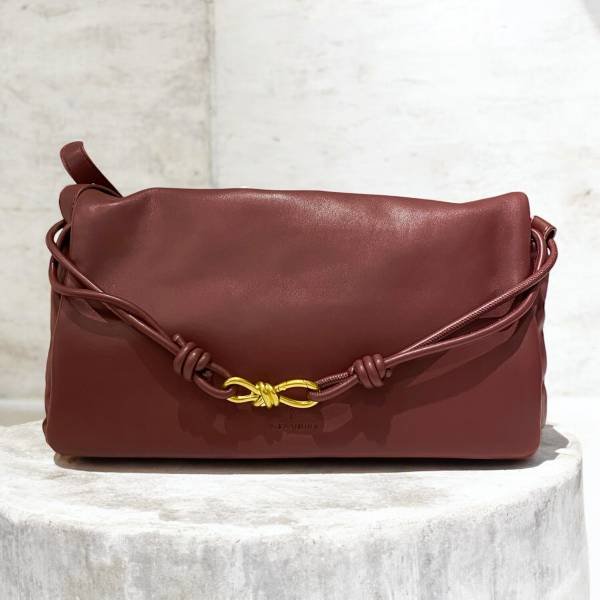 Ευρύχωρη Τσάντα ώμου και χιαστί χρώμα Μπορντό-TS-