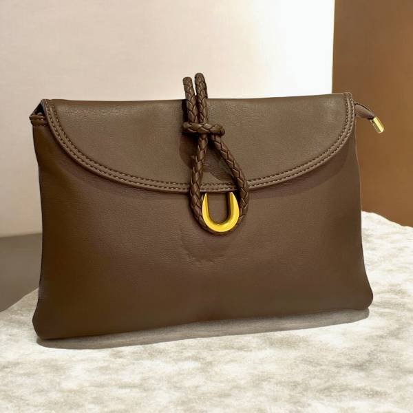 Τσάντα φάκελος ώμου και χιαστί χρώμα Καφέ-TS-