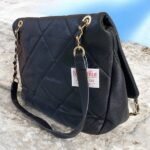 Τσάντα καπιτονέ ώμου και χιαστί χρώμα Μαύρο-TS-1213 - Image 2