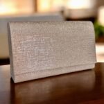 Τσάντα αμπιγιέ τύπου φάκελος με εφε λάμψης χρώμα Χρυσό-TS-1215 - Image 2