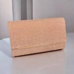 Τσάντα αμπιγιέ τύπου φάκελος με εφε λάμψης χρώμα Nude-TS-1217 - Image 2