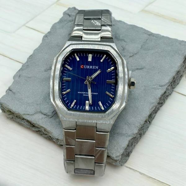Αντρικό ρολόι Curren μπλε καντράν με ατσάλινο μπρασελέ Ασημί-AR-