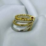 Δαχτυλίδι τετραπλό με παραμάνα από ανοξείδωτο ατσάλι δίχρωμο χρυσό/ασημί-D-