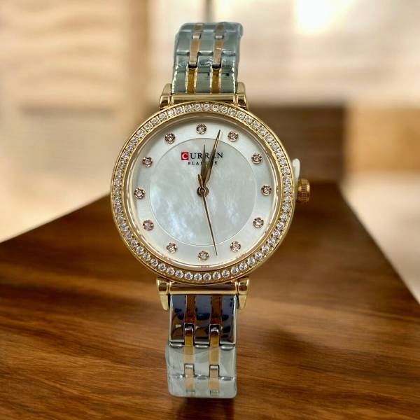 Γυναικείο Ρολόι Curren με ζιργκον,ατσάλινο μπρασελέ δίχρωμο ασημί/ροζ χρυσό-GR-