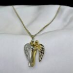 Ατσάλινο Δίχρωμο Κολιέ με Μοντέρνο Κρεμαστό Σχέδιο