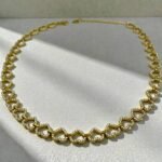 Κολιέ από ανοξείδωτο ατσάλι καρδιές με ζιργκον χρώμα χρυσό-K-738 - Image 2