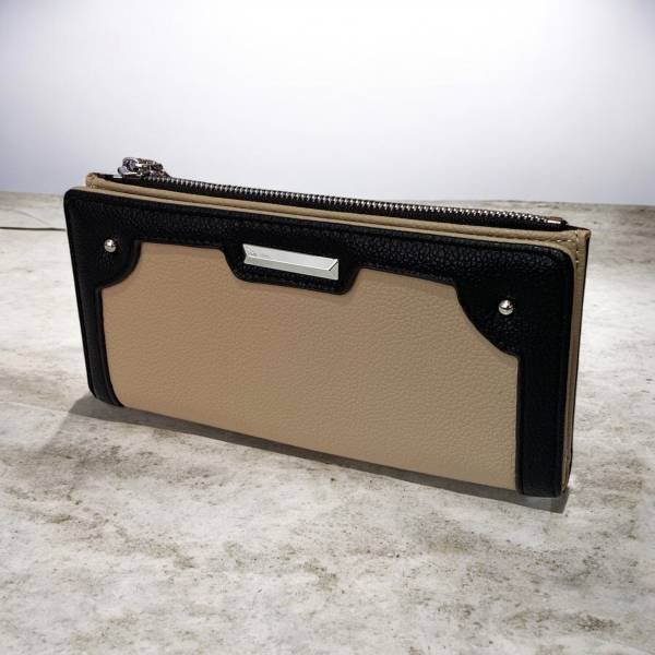 Γυναικείο πορτοφόλι δίχρωμο Μαύρο/Μπεζ-P-