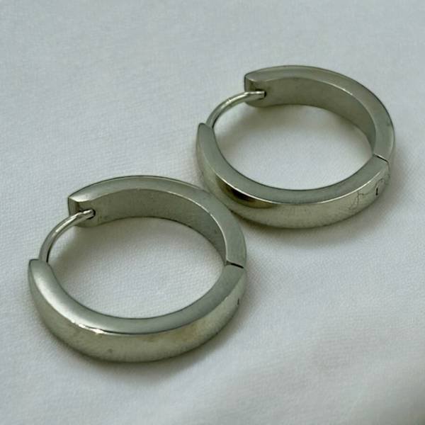 Σκουλαρίκια κρίκος από ανοξείδωτο ατσάλι χρώμα ασημί-SK-703-large