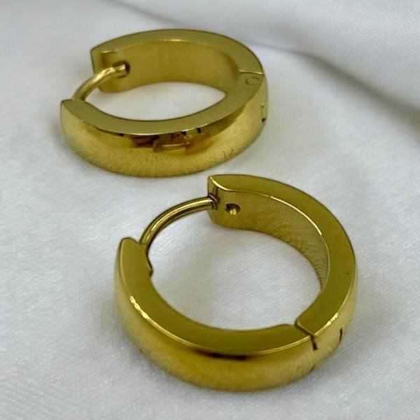 Σκουλαρίκια κρίκος από ανοξείδωτο ατσάλι χρώμα χρυσό-SK-703-medium