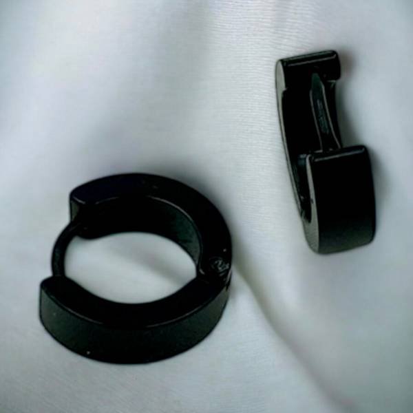 Σκουλαρίκια κρικάκια από ανοξείδωτο ατσάλι χρώμα μαύρο-SK-705