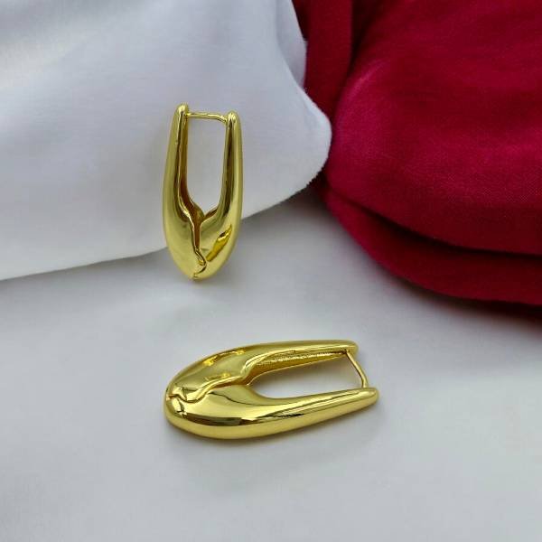 Σκουλαρίκια κρίκος από ανοξείδωτο ατσάλι χρώμα χρυσό-SK-