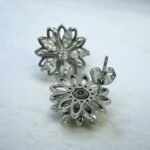 Σκουλαρίκια Ατσάλινα με διαφανή πέτρες χρώμα ασημί-SK-719 - Image 2