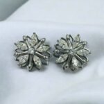 Σκουλαρίκια Ατσάλινα με διαφανή πέτρες χρώμα ασημί-SK-719