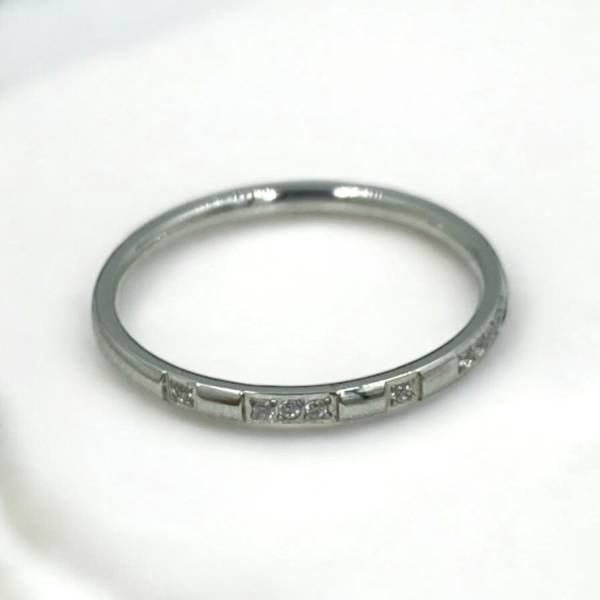 Δαχτυλίδι βεράκι με ζιργκον από ανοξείδωτο ατσάλι χρώμα ασημί-D-