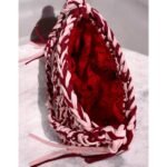 Χειροποίητη πλεκτή τσάντα με νήμα μακό, δίχρωμη Ροζ απαλό και τριανταφυλλί-PLM-120 - Image 2