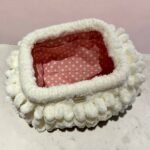 Χειροποίητη πλεκτή τσάντα Puffy χρώμα Υπόλευκο-PL-116-62 - Image 3