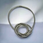 Βραχιόλι Κολιέ Σπιράλ Ατσάλινο χρώμα ασημί-BR-