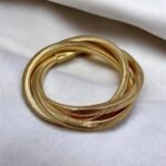 Βραχιόλι Κολιέ Σπιράλ Ατσάλινο χρώμα χρυσό-BR-