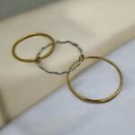 Βραχιόλι χειροπέδα σετ 3 τεμάχια από ανοξείδωτο ατσάλι χρυσό/ασημί-BR-517 - Image 2