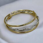 Βραχιόλι χειροπέδα σετ 3 τεμάχια από ανοξείδωτο ατσάλι χρυσό/ασημί-BR-