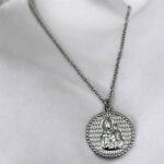 Ατσάλινο Κολιέ Κωνσταντινάτο χρώμα ασημί-K-