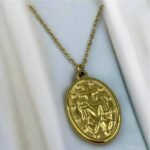 Ατσάλινο Κολιέ Κωνσταντινάτο χρώμα χρυσό-K-767 - Image 2