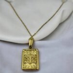 Ατσάλινο Κολιέ Κωνσταντινάτο χρώμα χρυσό-K-769 - Image 2