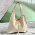 Ευρύχωρη Τσάντα ώμου suede χρώμα Μπεζ-TS-