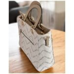 Τσάντα χειρός και χιαστί με πεταλούδες χρώμα Μπεζ-TS-1228 - Image 2