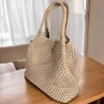 Ευρύχωρη Τσάντα ώμου χρώμα Μπεζ-TS-