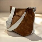 Τσάντα χιαστί τρίχρωμη Μπέζ/πούρου/ταμπά-TS-1242 - Image 2