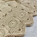 Χειροποίητη πλεκτή φούστα Μίνι με βελονάκι , χρώμα μπεζ - Image 4