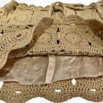 Χειροποίητη πλεκτή φούστα Μίνι με βελονάκι , χρώμα Καμηλό - Image 4