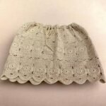 Χειροποίητη πλεκτή φούστα Μίνι με βελονάκι , χρώμα μπεζ