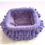 Χειροποίητη πλεκτή τσάντα Puffy χρώμα Μωβ/Λιλά-PL-116-788 - Image 2