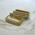 Σκουλαρίκια κρίκος ατσάλινα με ζιργκον χρώμα χρυσό-SK-780 - Image 2