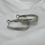 Σκουλαρίκια κρίκος ατσάλινα με ζιργκον χρώμα ασημί-SK-781 - Image 2