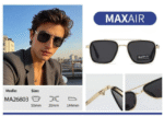 Unisex Γυαλιά Ηλίου Χρυσός Σκελετός Μαύρος Φακός MAXAIR GL26803 - Image 2