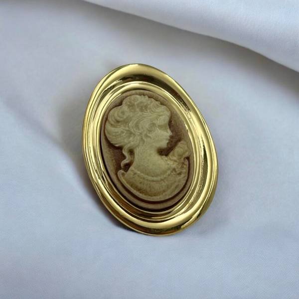 &Alpha;&tau;&sigma;ά&lambda;&iota;&nu;&omicron; &Delta;&alpha;&chi;&tau;&upsilon;&lambda;ί&delta;&iota; Cameo Vintage Style &chi;&rho;&upsilon;&sigma;ό/&mu;&pi;&epsilon;&zeta;&kappa;&alpha;&phi;έ-D-344