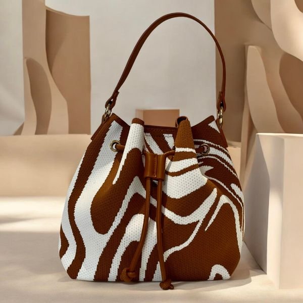 Bucket Bag &mu;&epsilon; Abstract Print &sigma;&epsilon; &Tau;&alpha;&nu;&pi;ά & &Epsilon;&kappa;&rho;&omicron;ύ-TS-1263