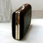 Τσάντα αμπιγιέ κλατς με λαμπερά ζιργκον χρώμα μαύρο-TS-1277 - Image 2