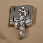 Italian Charms Ατσάλινο Σταυρός με Ζιργόν,Ασημί