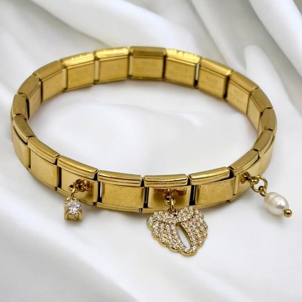 Italian Charm Bracelet &alpha;&pi;ό &Alpha;&nu;&omicron;&xi;&epsilon;ί&delta;&omega;&tau;&omicron; &Alpha;&tau;&sigma;ά&lambda;&iota; &Chi;&rho;&upsilon;&sigma;ό &Chi;&rho;ώ&mu;&alpha;