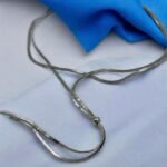 Μακρύ Κολιέ Διπλό Φίδι Ατσάλινο Χρώμα Ασημί-Κ-